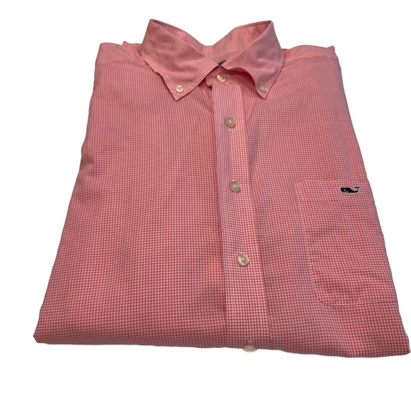 Vineyard Vines Men’s Button Down Shirt Classic Fit Tucker Pink Check Sz XL - Picture 1 of 9